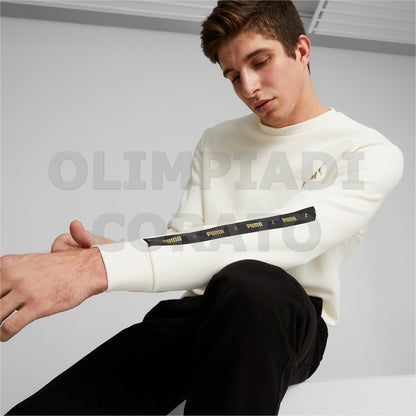 FELPA CREW ESS TAPE GOLDEN PUMA BIANCO