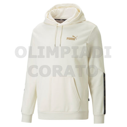 FELPA CAPPUCCIO ESS TAPE GOLDEN PUMA BIANCO