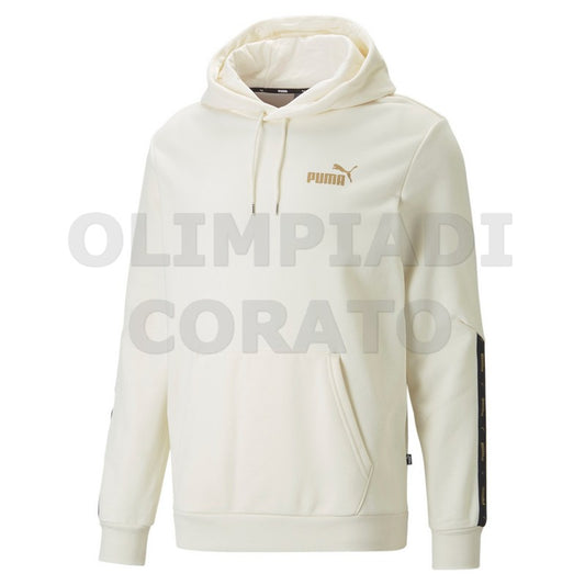FELPA CAPPUCCIO ESS TAPE GOLDEN PUMA BIANCO