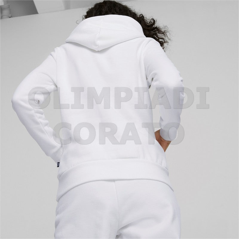 FELPA CAPPUCCIO ESS METALLICS SPARKLE PUMA DONNA BIANCA