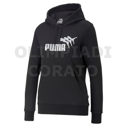 FELPA CAPPUCCIO ESS METALLICS SPARKLE PUMA NERA