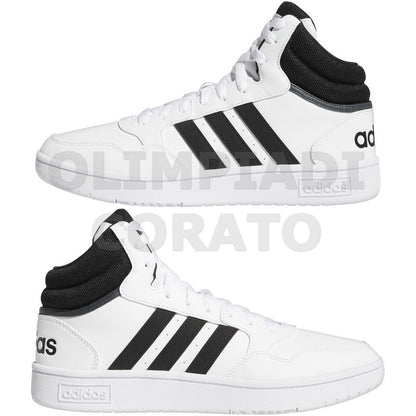 ADIDAS HOOPS 3.0 MID BIANCO NERO