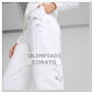 PANTALONE ESS METALLICS SPARKLE PUMA BIANCO FELPA