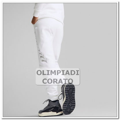 PANTALONE ESS METALLICS SPARKLE PUMA BIANCO FELPA