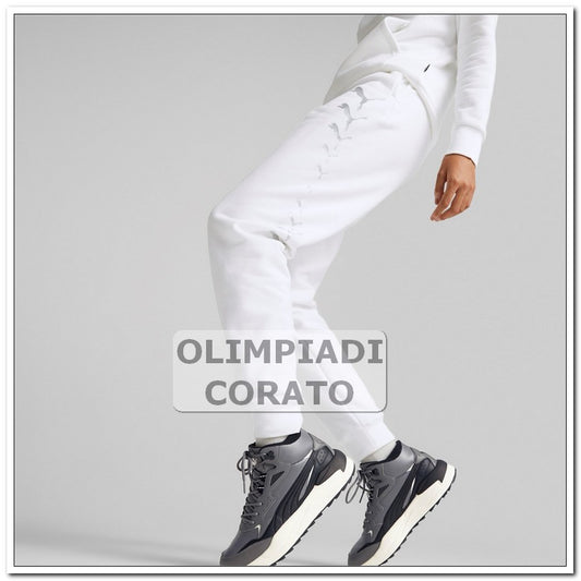 PANTALONE ESS METALLICS SPARKLE PUMA BIANCO FELPA