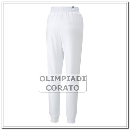 PANTALONE ESS METALLICS SPARKLE PUMA BIANCO FELPA