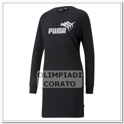 VESTITO PUMA  ESS+ METALLICS SPARKLE NERO FELPA