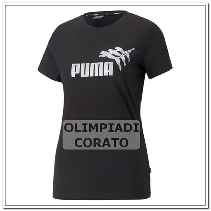 T SHIRT PUMA ESS  METALLICS SPARKLE NERO COTONE