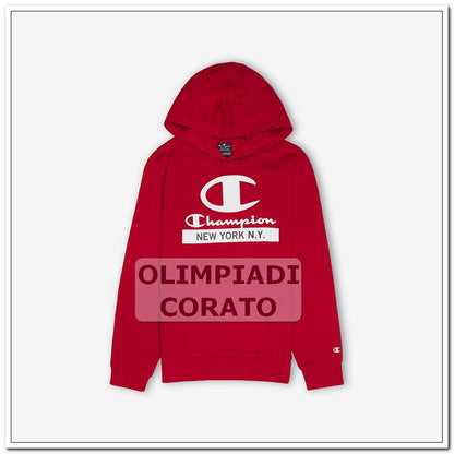 FELPA CAPPUCCIO ESS JUNIOR ROSSO CHAMPION