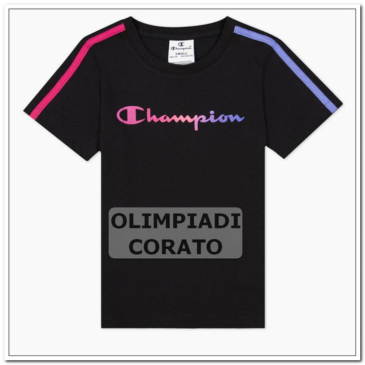 MAGLIA T SHIRT MANICA CORTA JERSEY CHAMPION  NERO