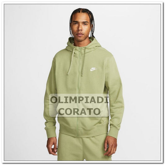 FELPA ZIP E CAPPUCCIO FRANCH TERRY NIKE VERDE