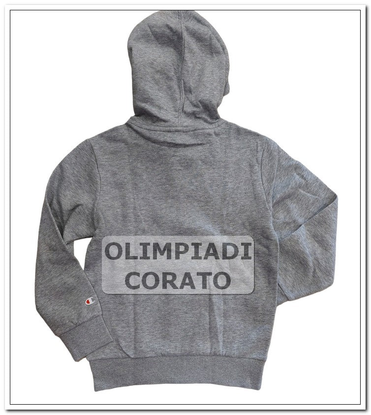 FELPA CON CAPPUCCIO ZIP JUNIOR CHAMPION GRIGIO