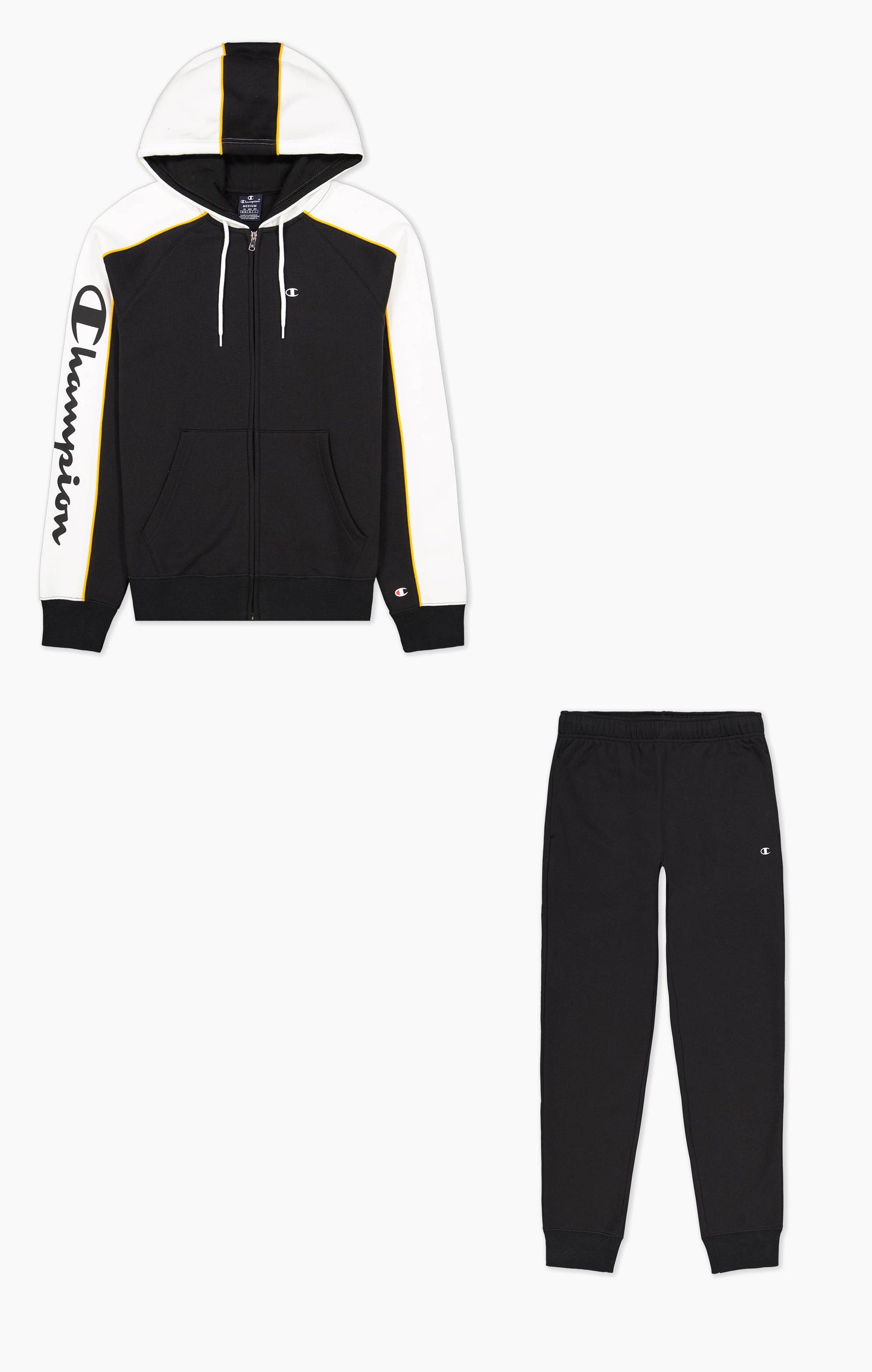 TUTA CAPPUCCIO E ZIP CHAMPION NERO