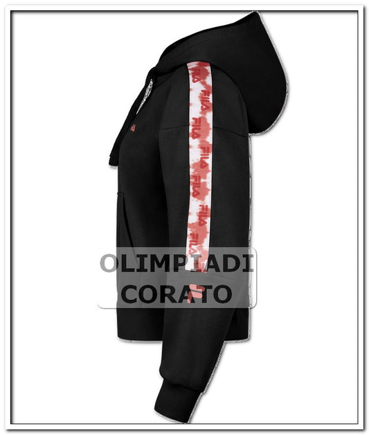 FELPA ZIP CAPPUCCIO FILA NERO