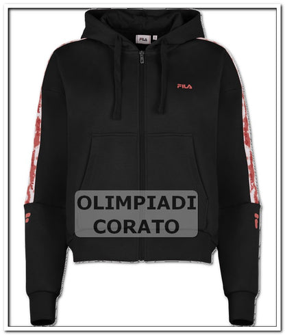 FELPA ZIP CAPPUCCIO FILA NERO