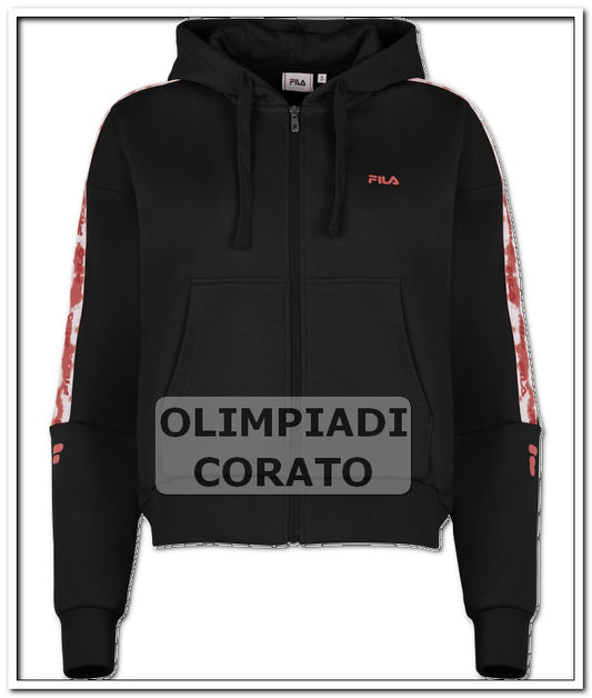 FELPA ZIP CAPPUCCIO FILA NERO