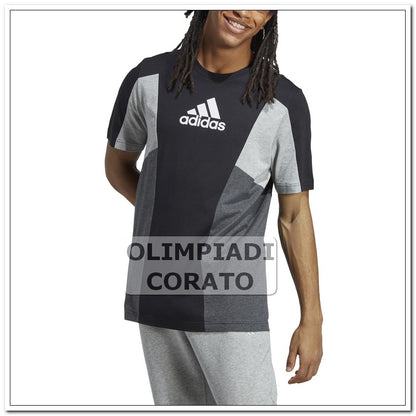 T SHIRT ADIDAS TRICOLOR LE NERO