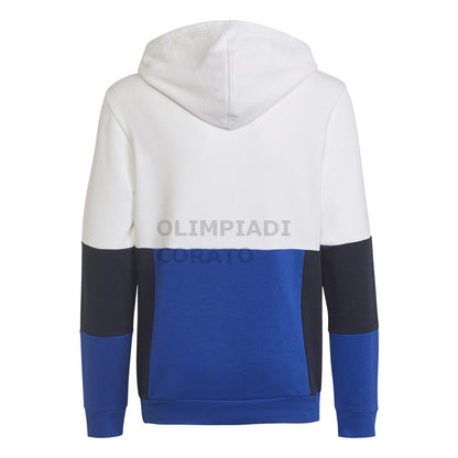 FELPA CAPPUCCIO HOODIE WHITE//ROYBLU ADIDAS HG6826