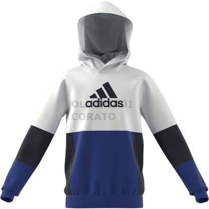 FELPA CAPPUCCIO HOODIE WHITE//ROYBLU ADIDAS HG6826
