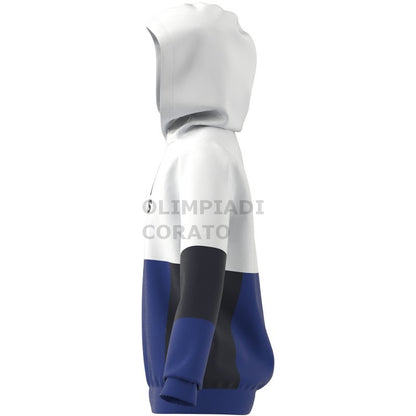 FELPA CAPPUCCIO HOODIE WHITE//ROYBLU ADIDAS HG6826