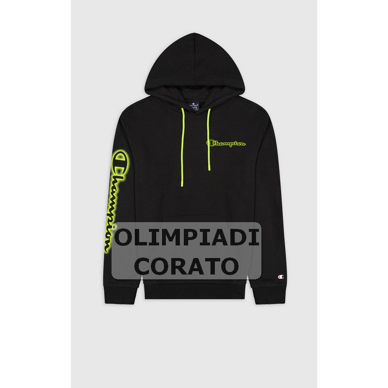 FELPA CAPPUCCIO NEON CHAMPION NERO