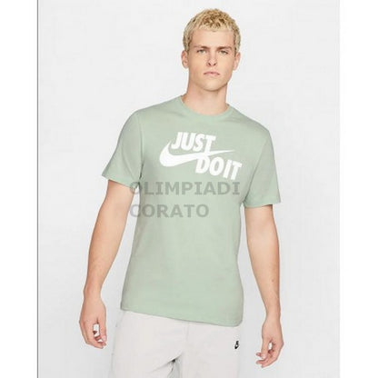 NIKE T-SHIRT TEE JUST DO IT SWOOSH SEAFOAM/WHITE AR5006-017