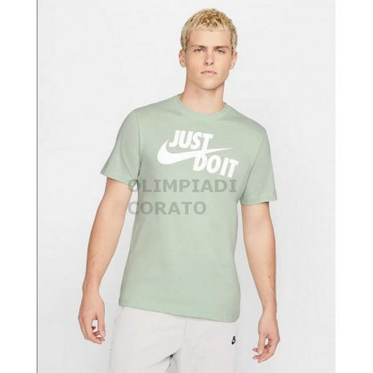 NIKE T-SHIRT TEE JUST DO IT SWOOSH SEAFOAM/WHITE AR5006-017