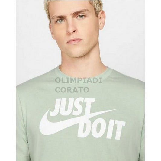 NIKE T-SHIRT TEE JUST DO IT SWOOSH SEAFOAM/WHITE AR5006-017