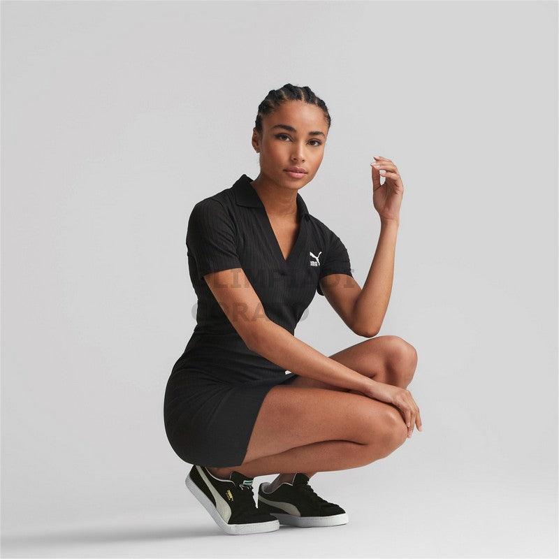 CLASSICS Ribbed V-Collar Dress PUMA 538056-01