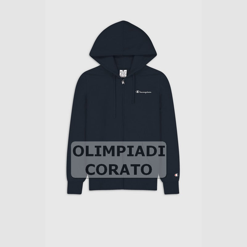 FELPA ZIP CAPPUCCIO CHAMPION BLU