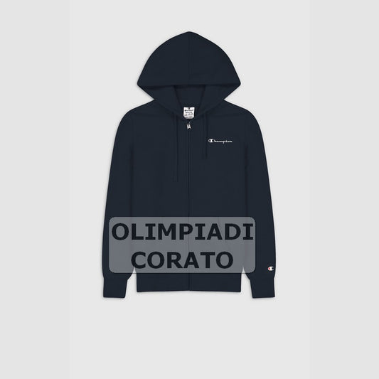 FELPA ZIP CAPPUCCIO CHAMPION BLU
