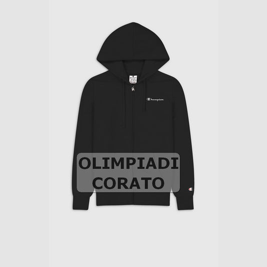 FELPA ZIP CAPPUCCIO CHAMPION NERO DONNA