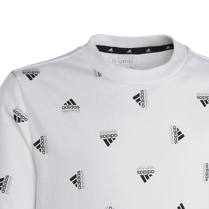 T-SHIRT BOY JUNIOR WHITE/BLACK ADIDAS HR6343