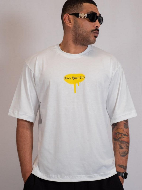 T SHIRT FUCK YOUR LIFE TS001203-BIANCO